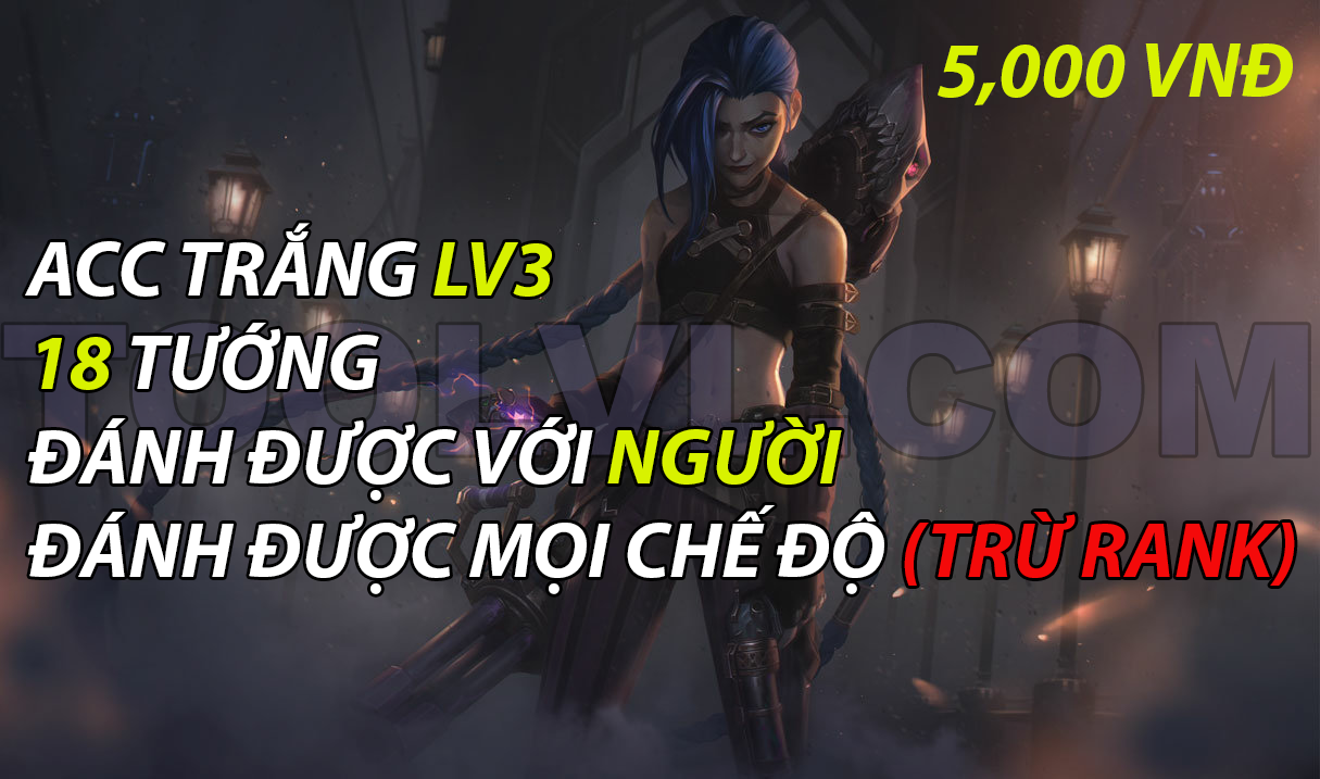 Acc lol trắng thông tin lv3 giá 5k